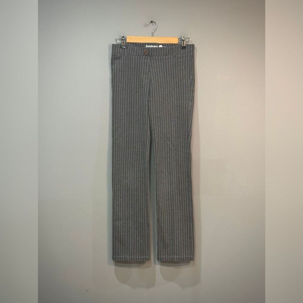Gray Betabrand Pinstripe Stretch Yoga Work Pants Size S EUC